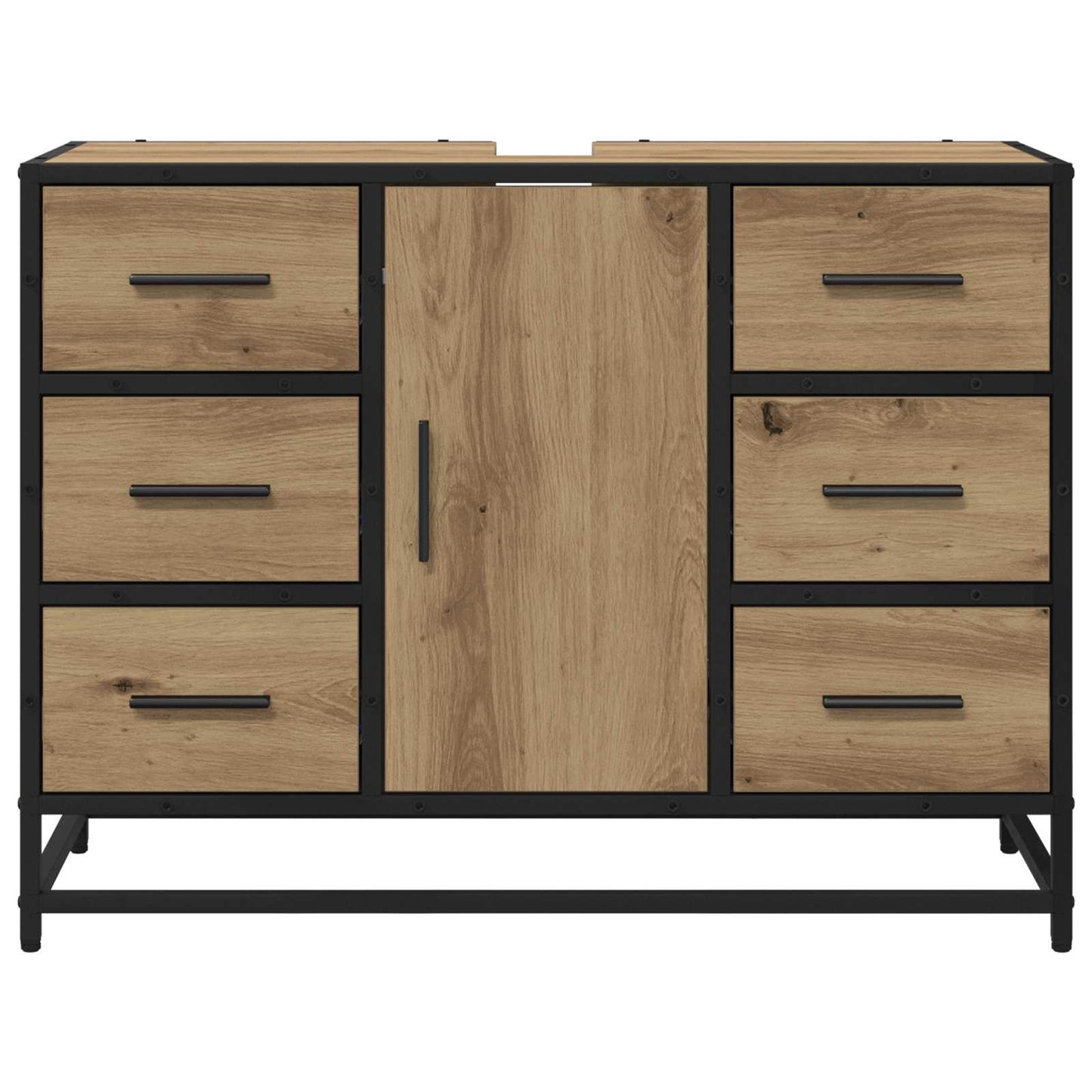 Badezimmerschrank Artisan-Eiche 80 x 33 x 60 cm Holzwerkstoff