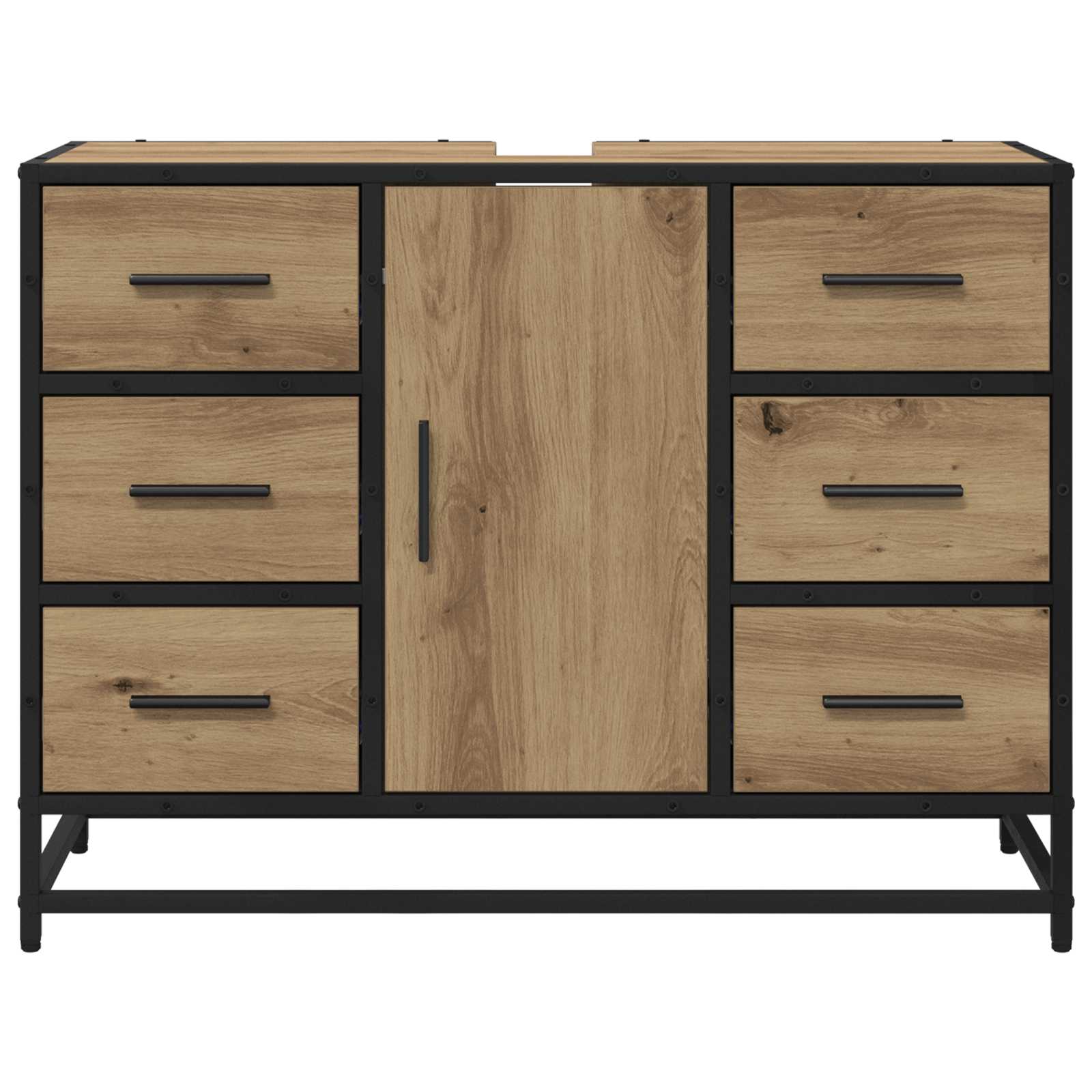 Badezimmerschrank Artisan-Eiche 80 x 33 x 60 cm Holzwerkstoff
