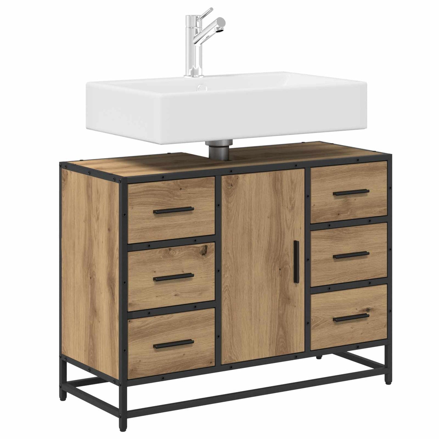 Badezimmerschrank Artisan-Eiche 80 x 33 x 60 cm Holzwerkstoff