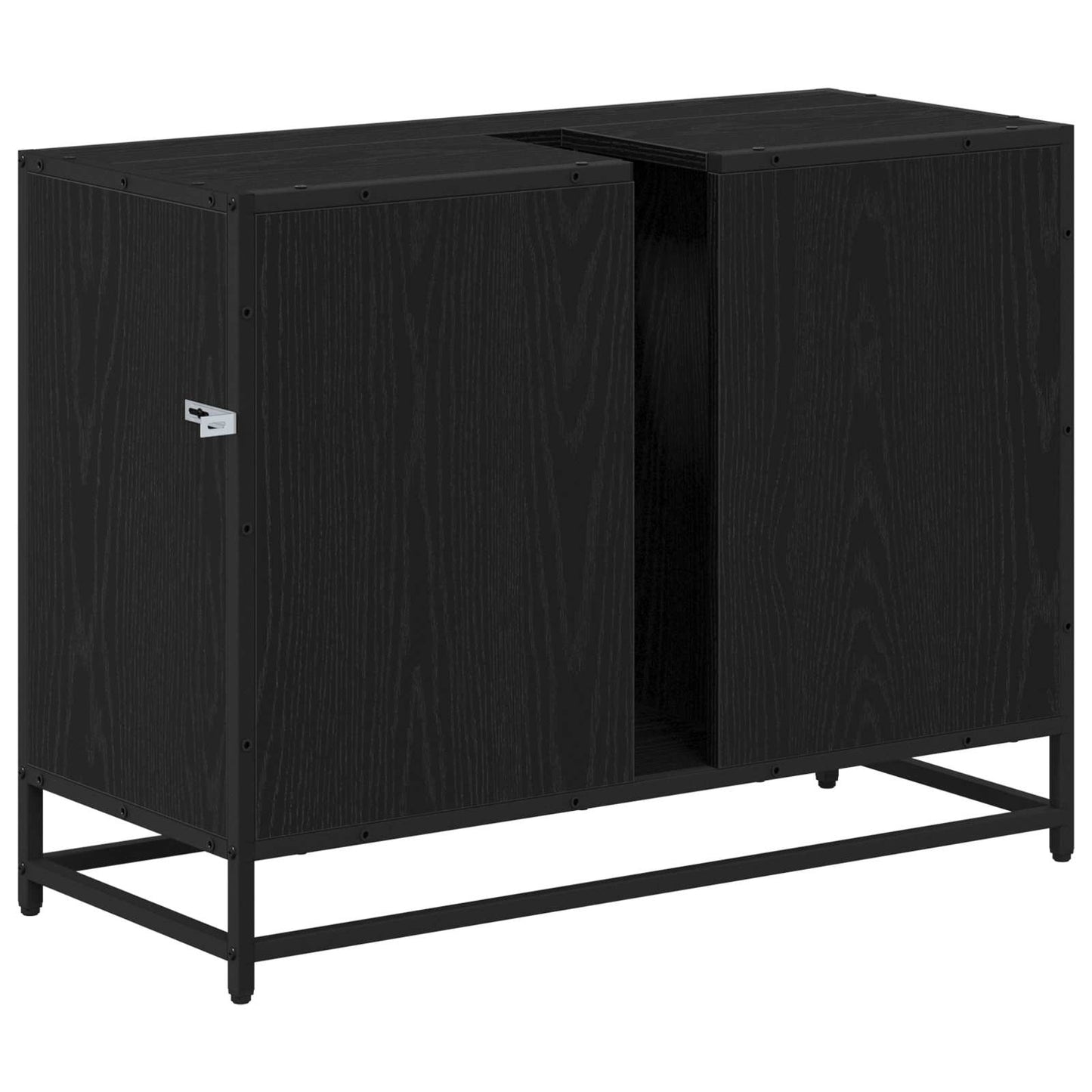 Badezimmerschrank Schwarz Eichen-Optik 80 x 33 x 60 cm