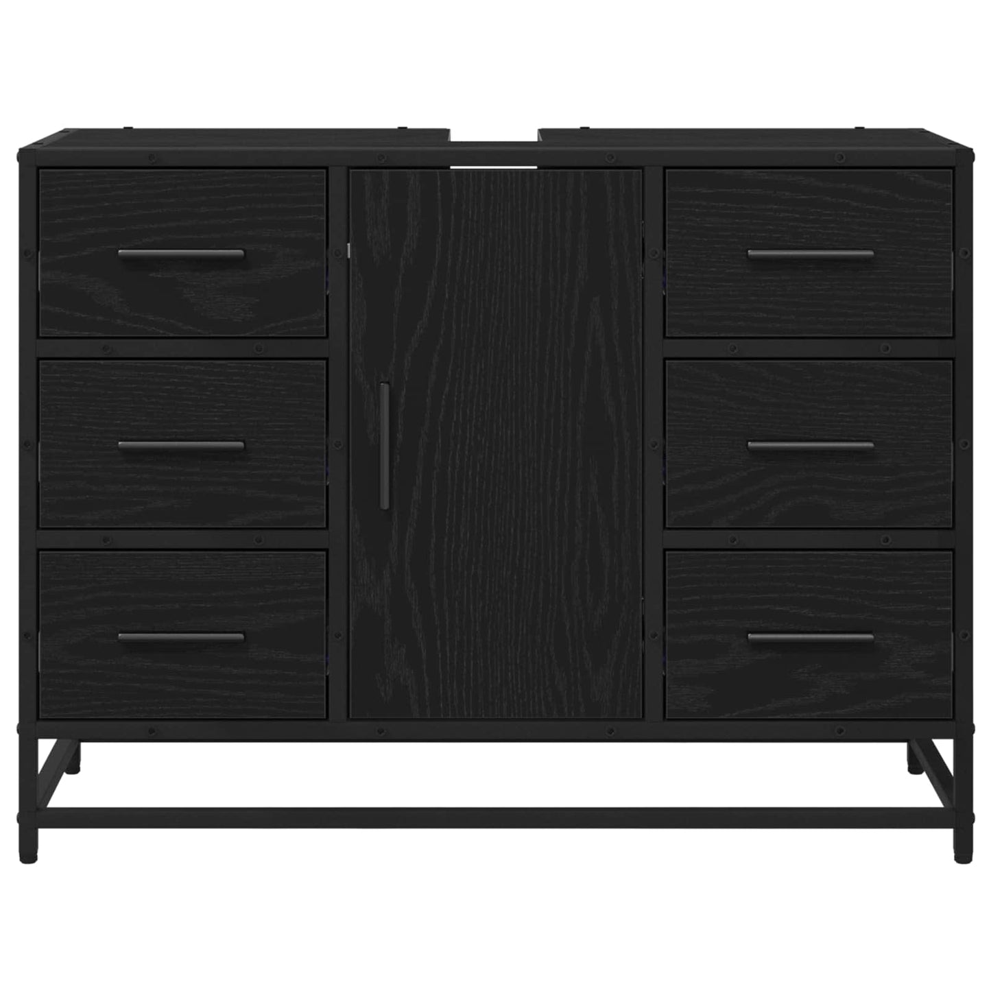 Badezimmerschrank Schwarz Eichen-Optik 80 x 33 x 60 cm