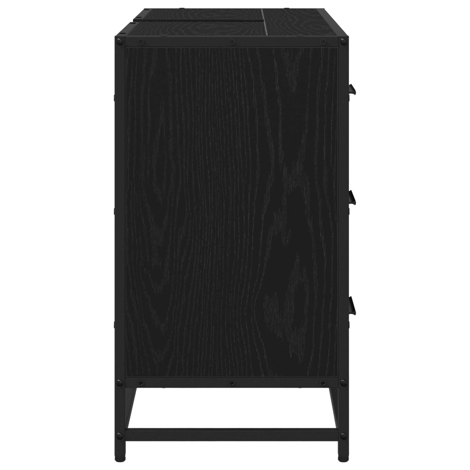 Badezimmerschrank Schwarz Eichen-Optik 80 x 33 x 60 cm