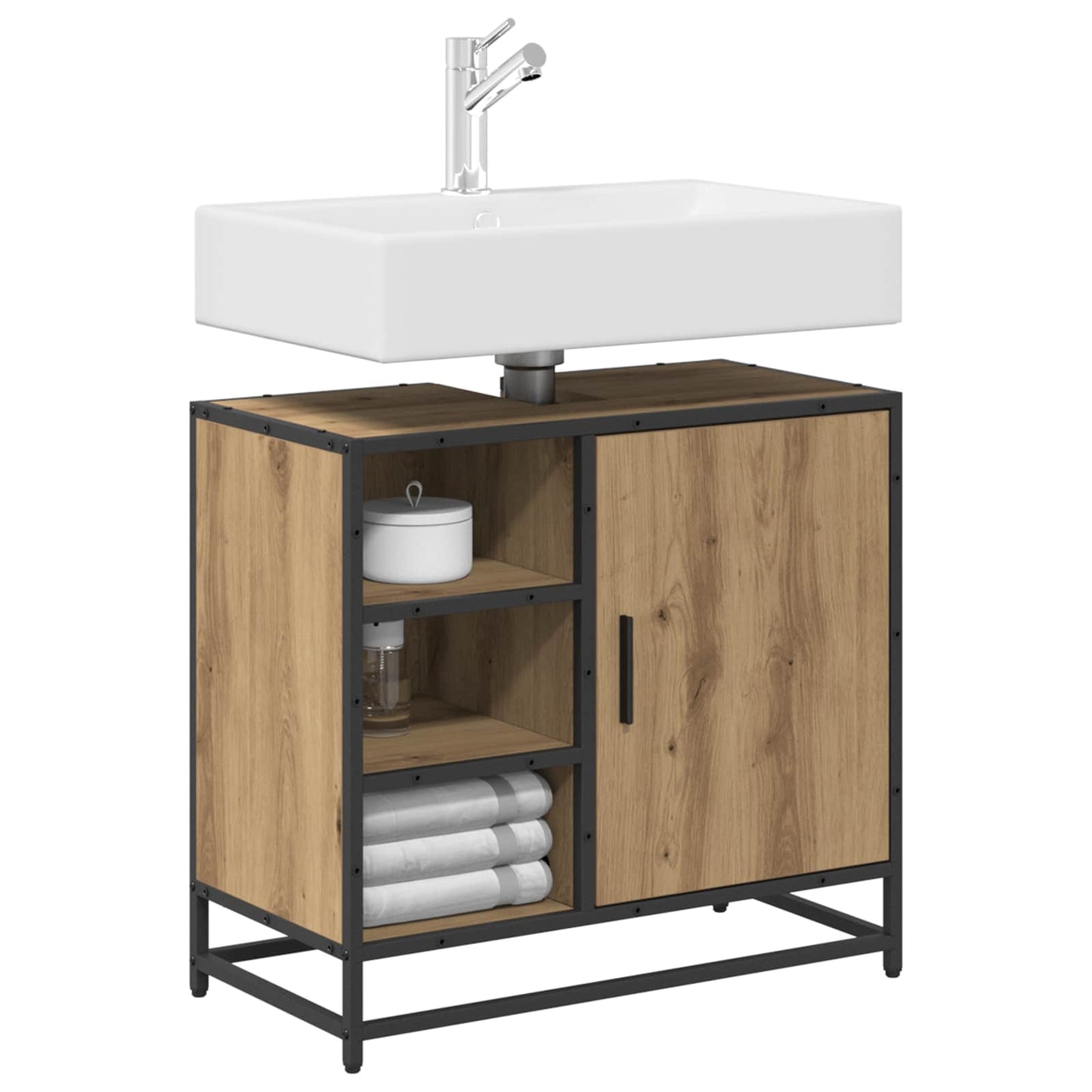 Badezimmerschrank Artisan-Eiche 65 x 33 x 60 cm Holzwerkstoff