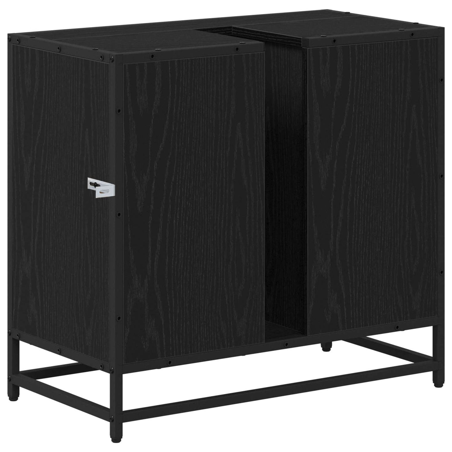Badezimmerschrank Schwarz Eichen-Optik 65 x 33 x 60 cm
