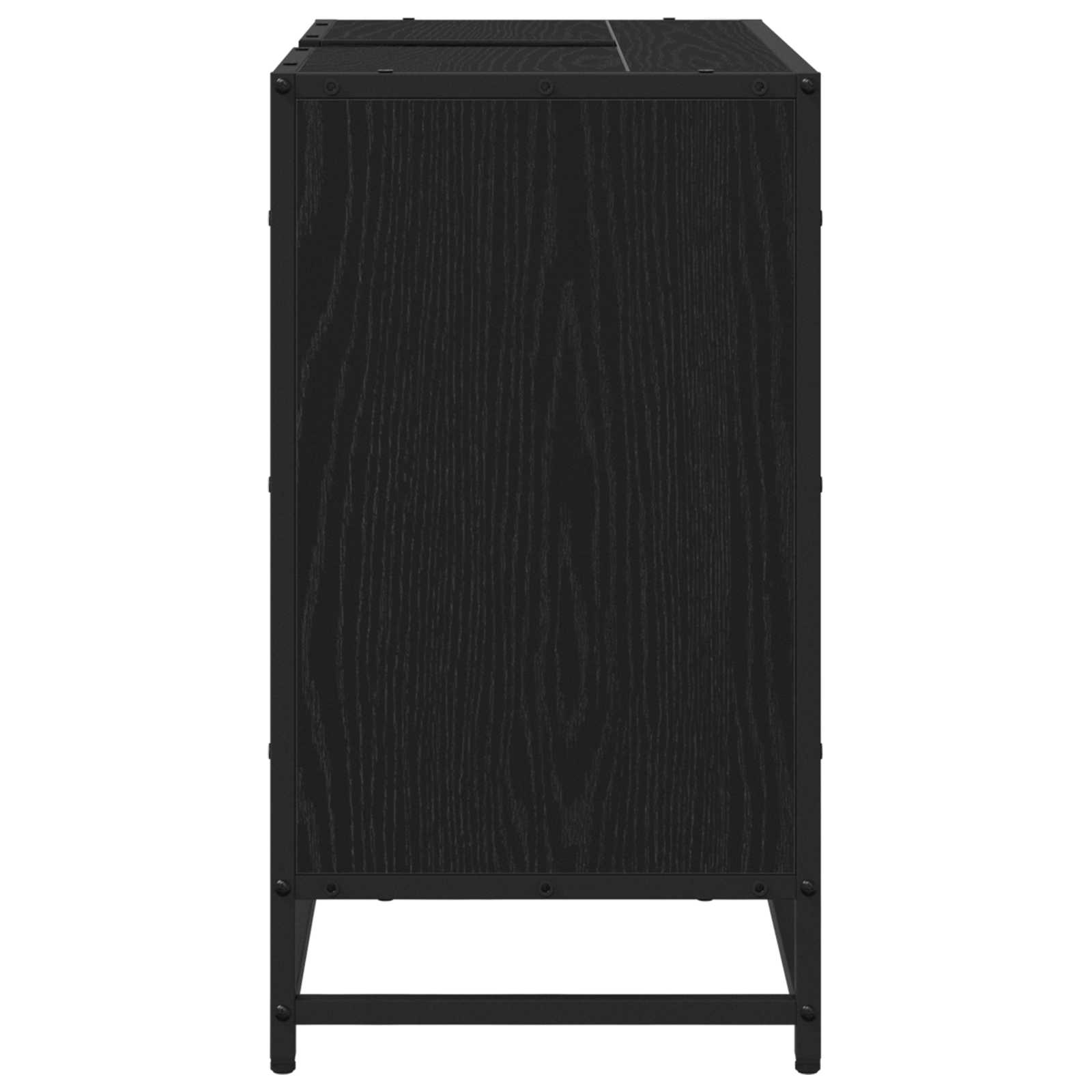 Badezimmerschrank Schwarz Eichen-Optik 65 x 33 x 60 cm
