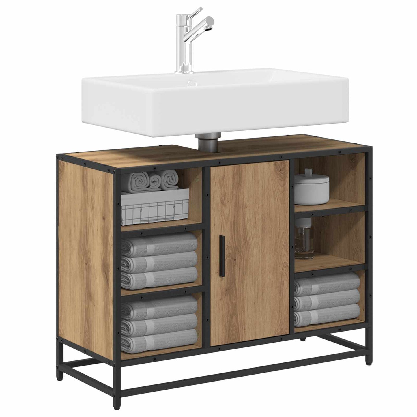 Badezimmerschrank Artisan-Eiche 80 x 33 x 60 cm Holzwerkstoff