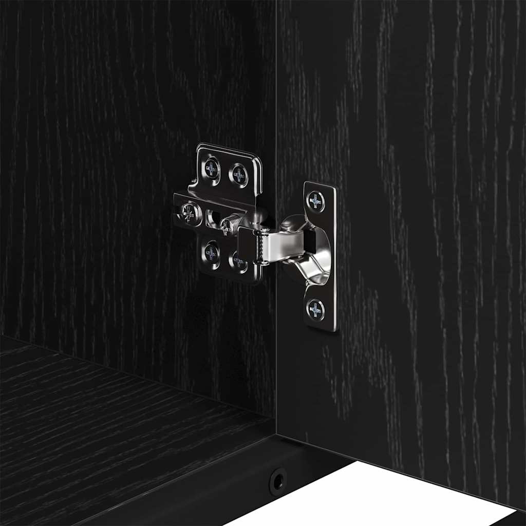 Badezimmer Waschbecken Schrank mit Regal Schwarz Eichen-Optik