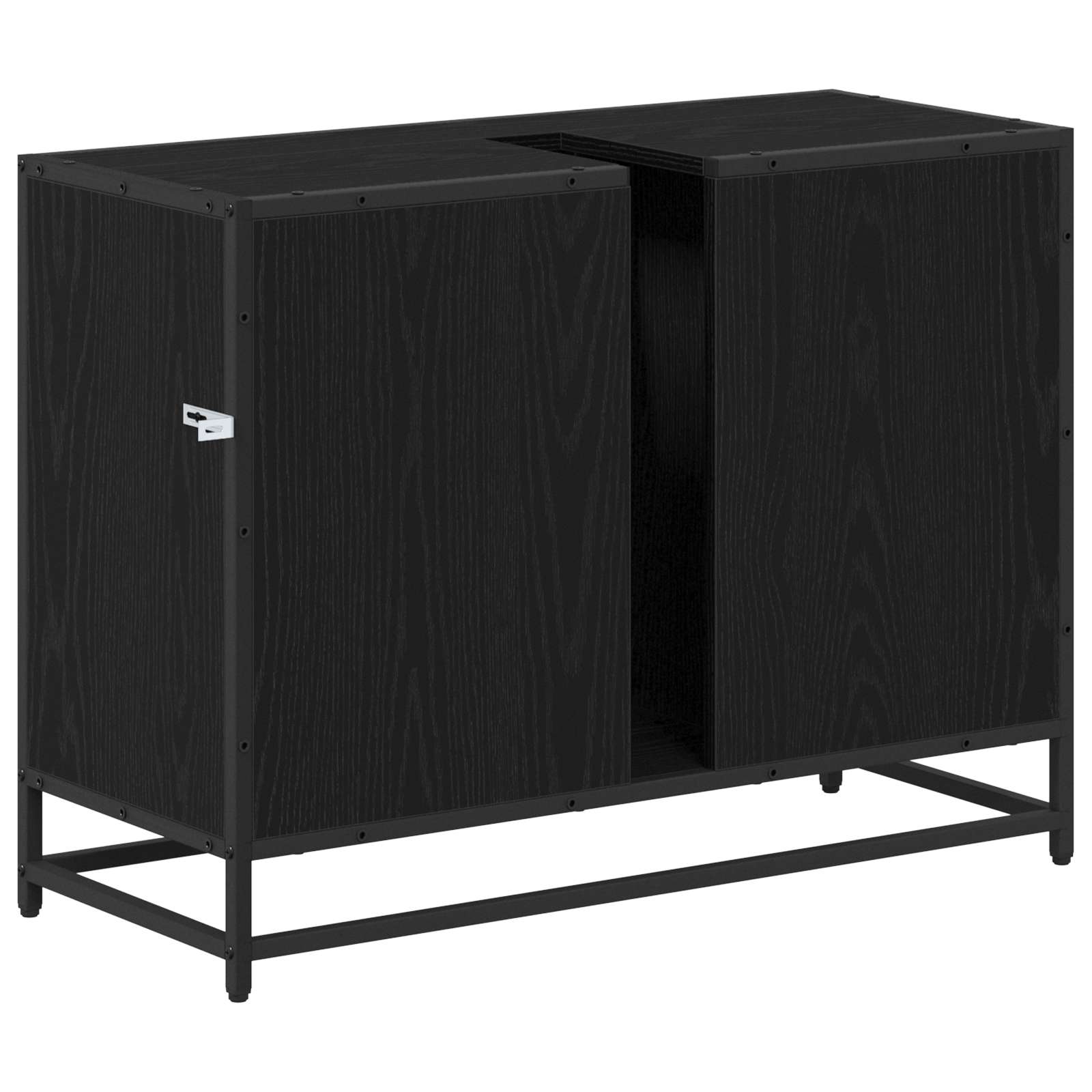 Badezimmerschrank Schwarz Eichen-Optik 80 x 33 x 60 cm