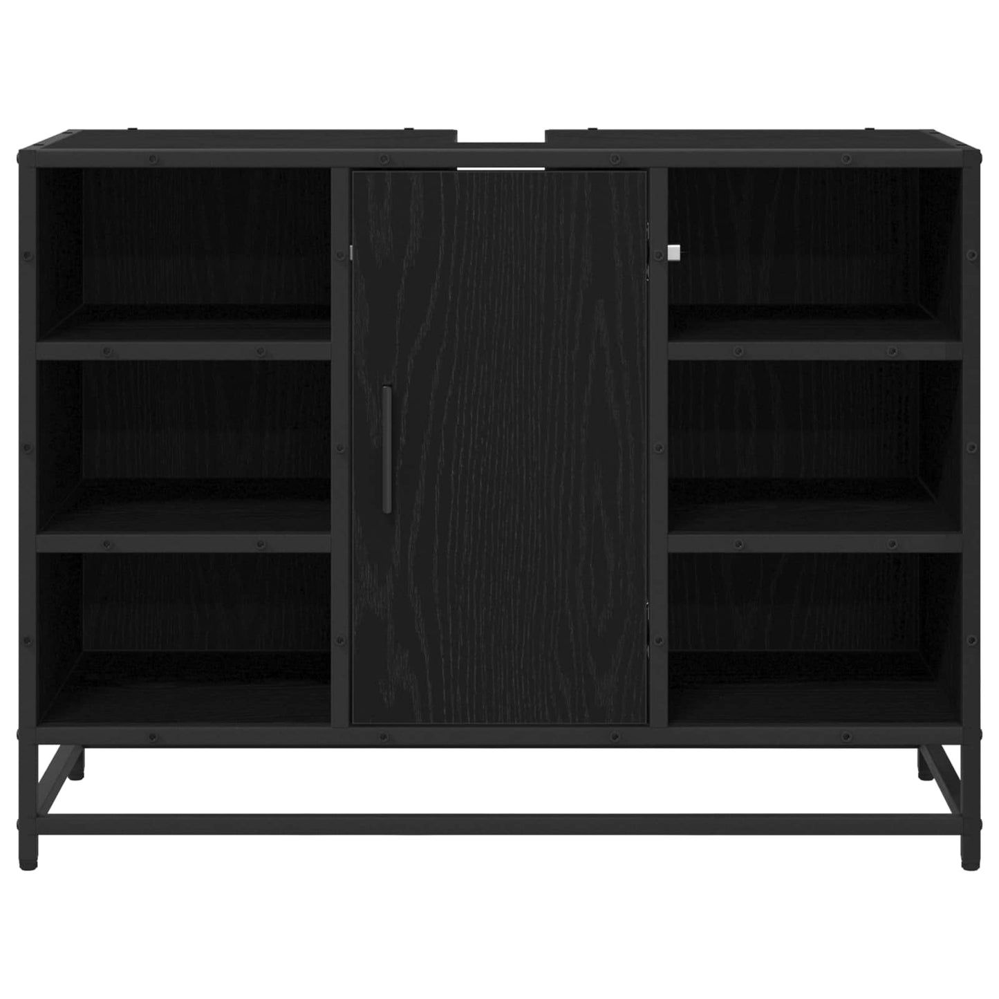 Badezimmerschrank Schwarz Eichen-Optik 80 x 33 x 60 cm