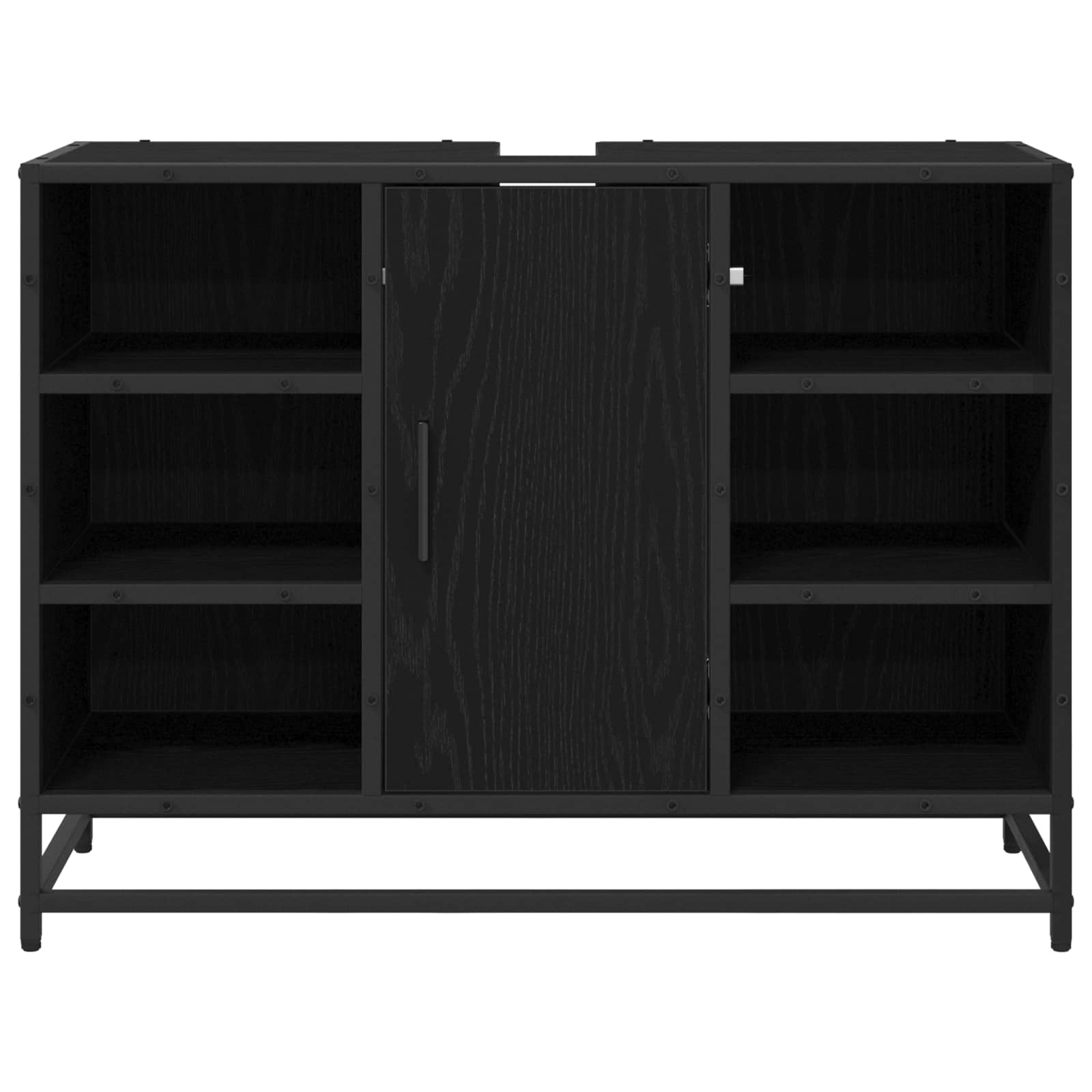 Badezimmerschrank Schwarz Eichen-Optik 80 x 33 x 60 cm