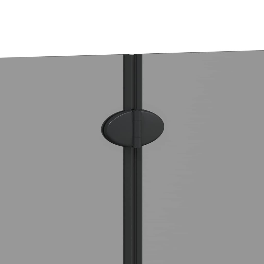 Bad-Duschschirm Schwarz 130 x 138 cm Gehärtetes Glas