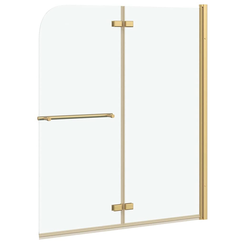 Duschabtrennung Transparent und Gold 120 x 140 cm
