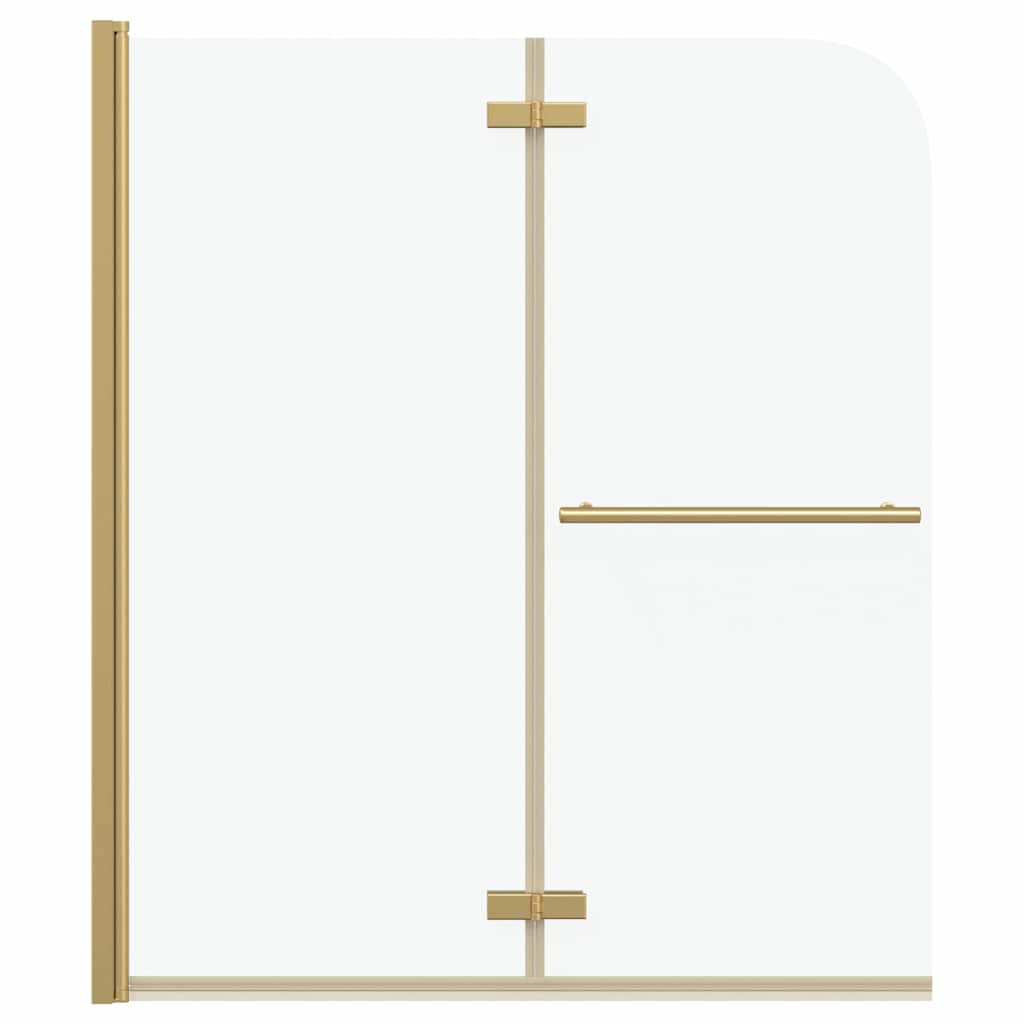 Duschabtrennung Transparent und Gold 120 x 140 cm