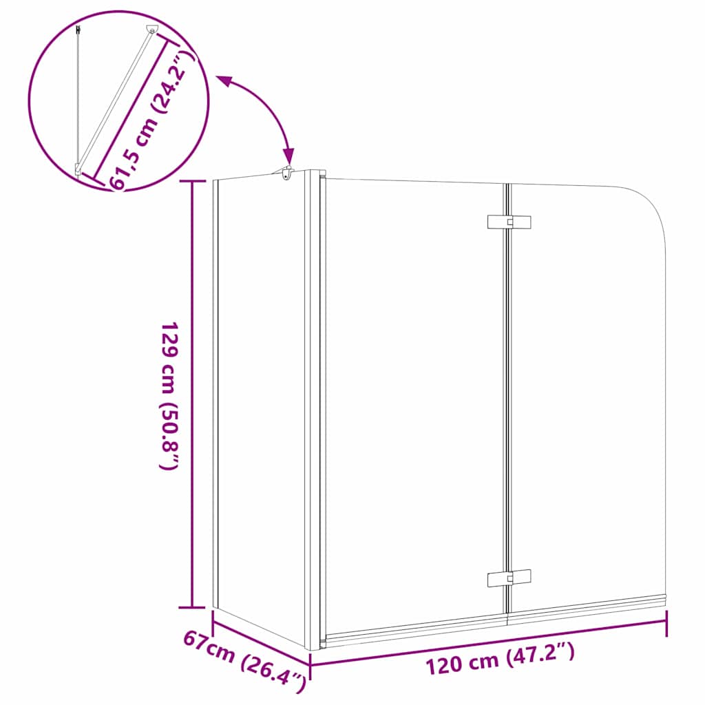 Bad-Duschschirm Gold 120 x 68 x 130 cm