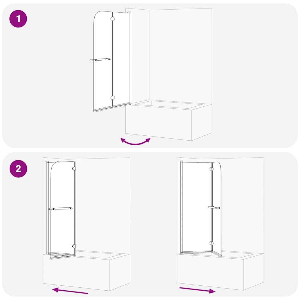 Duschabtrennung Dunkel transparent 120 x 140 cm