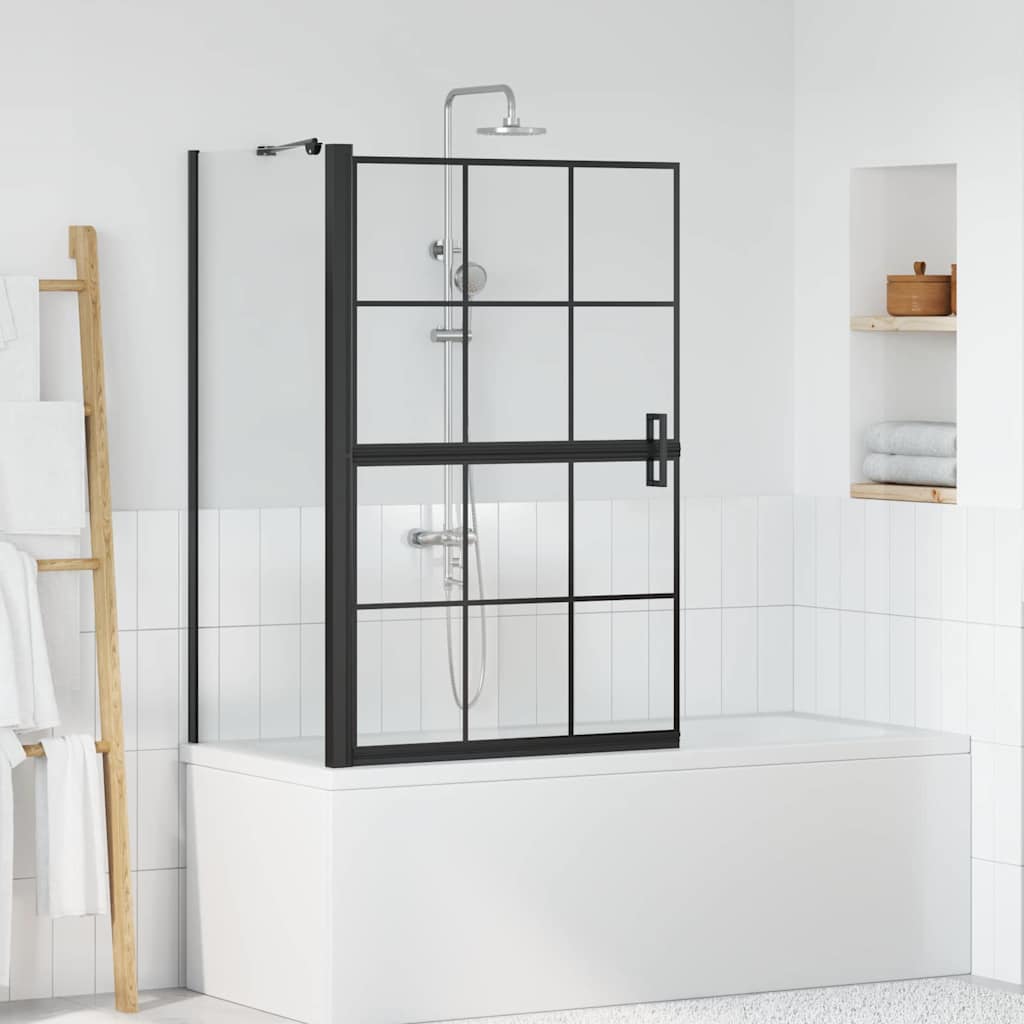 Bad-Duschschirm Schwarz und Transparent 80 x 68 x 128 cm