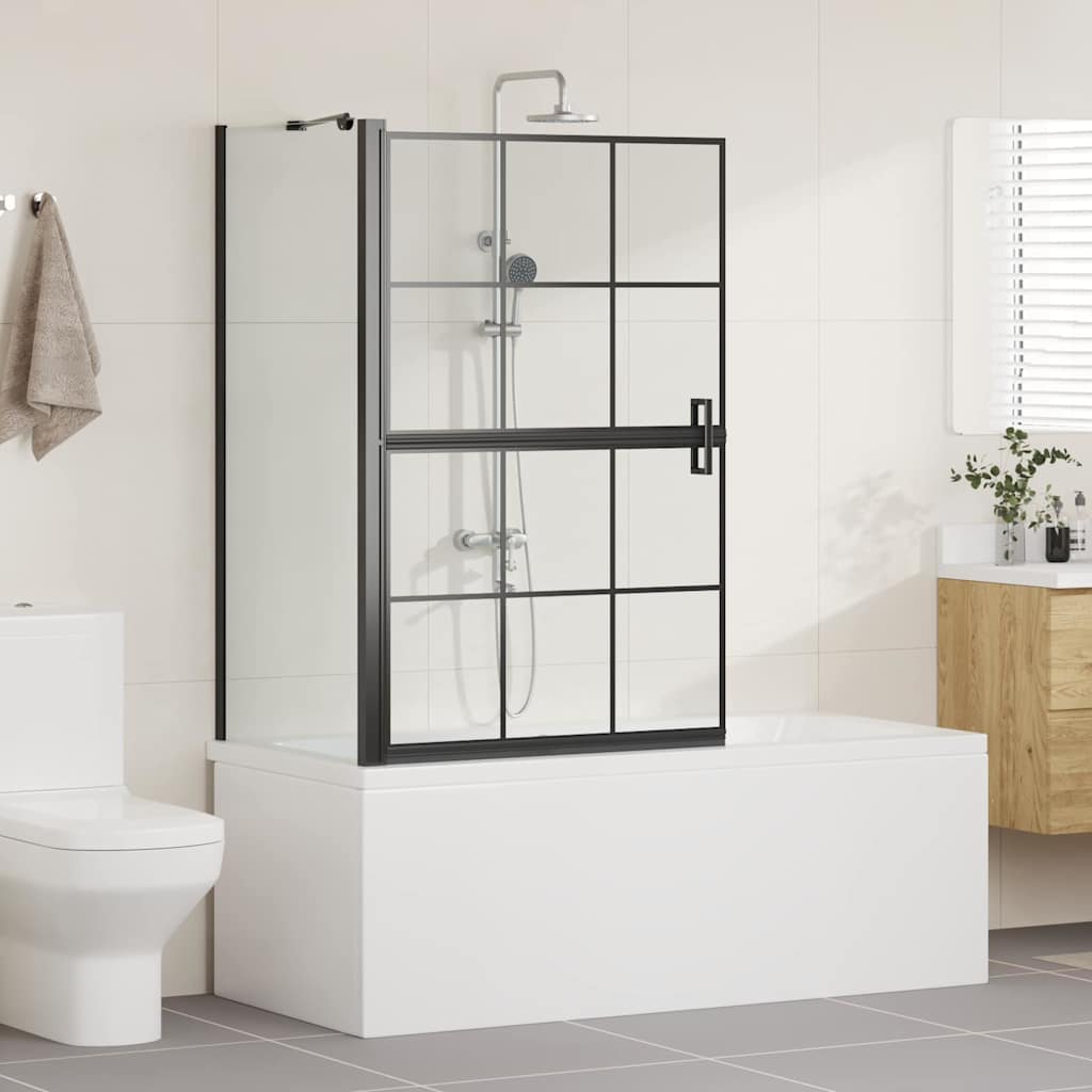 Bad-Duschschirm Schwarz und Transparent 80 x 68 x 128 cm