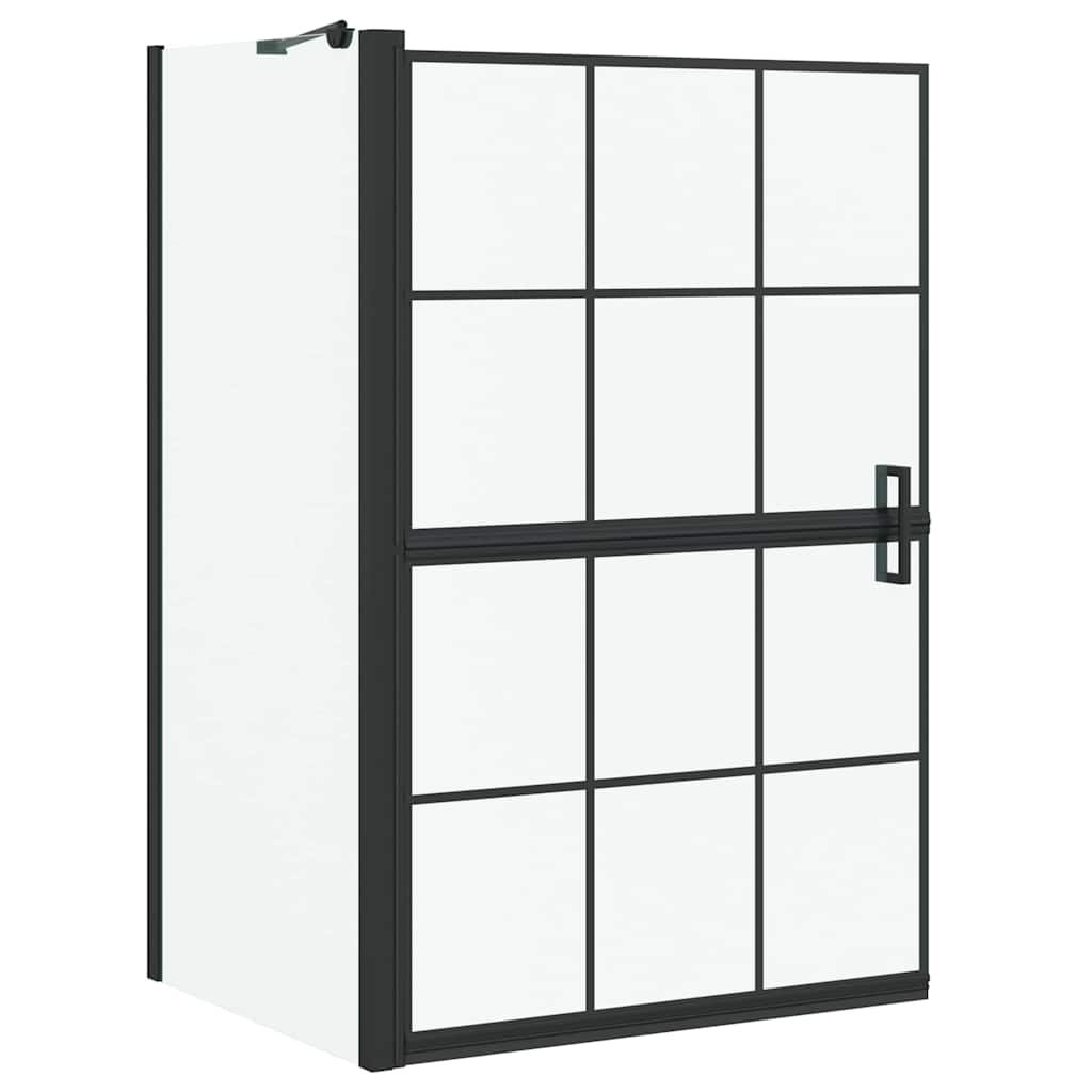 Bad-Duschschirm Schwarz und Transparent 80 x 68 x 128 cm
