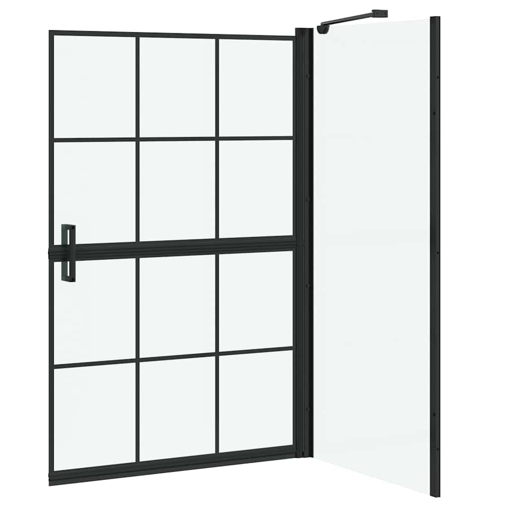 Bad-Duschschirm Schwarz und Transparent 80 x 68 x 128 cm