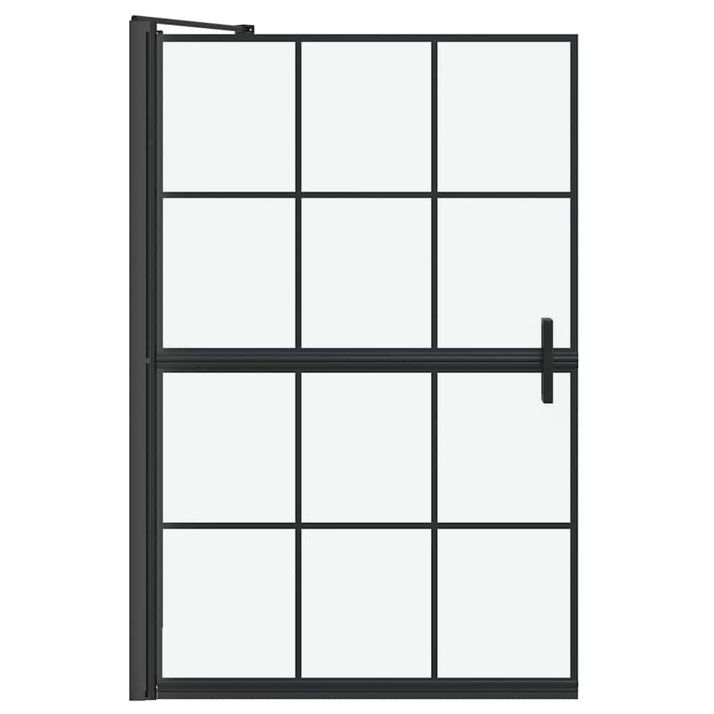 Bad-Duschschirm Schwarz und Transparent 80 x 68 x 128 cm