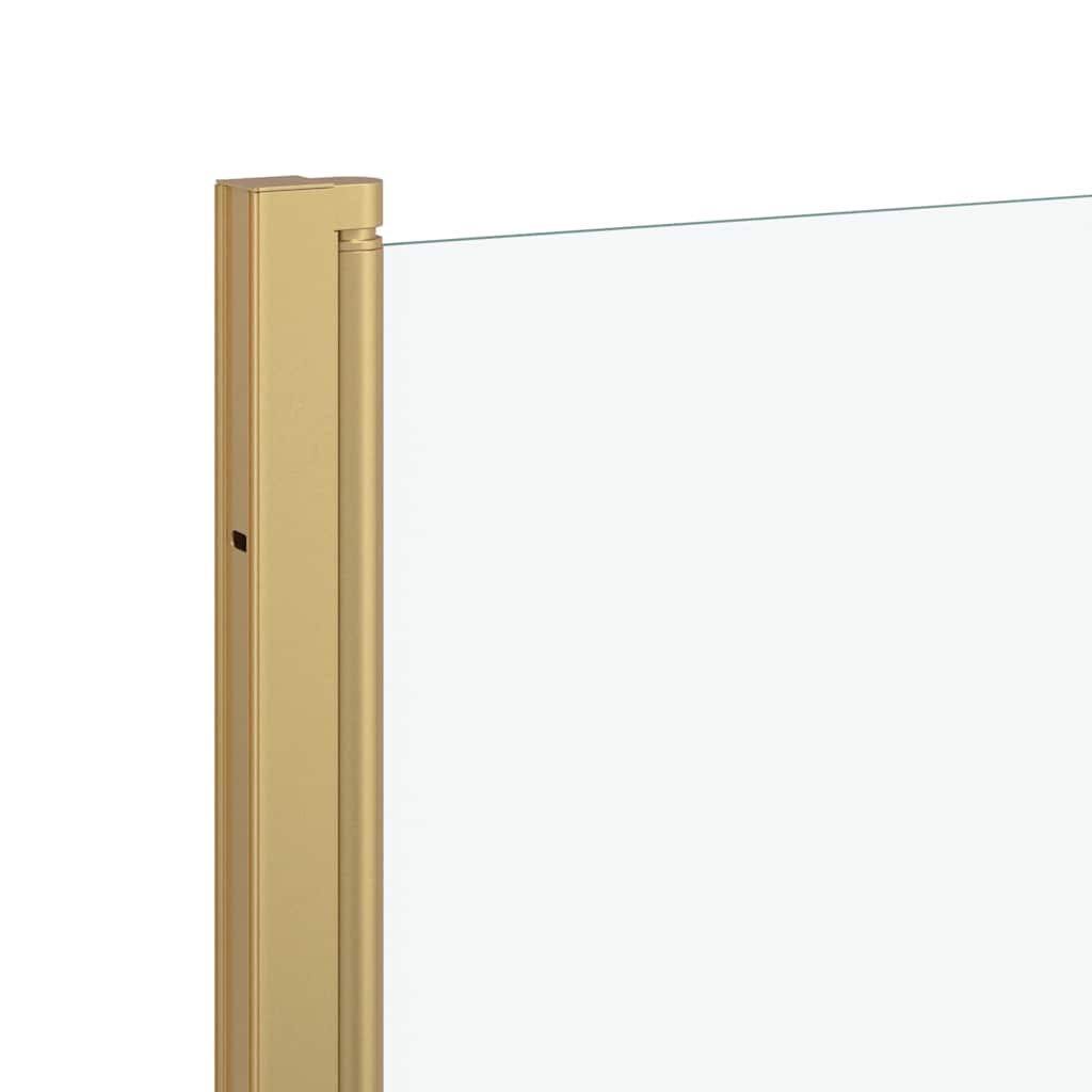 Faltbare Duschkabine Gold 130 x 138 cm ESG-Glas und Aluminium