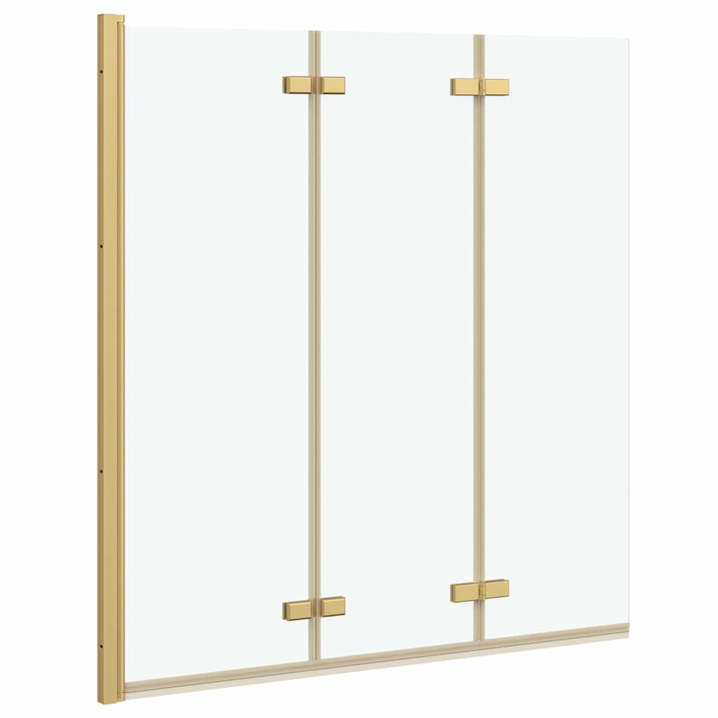 Faltbare Duschkabine Gold 130 x 138 cm ESG-Glas und Aluminium