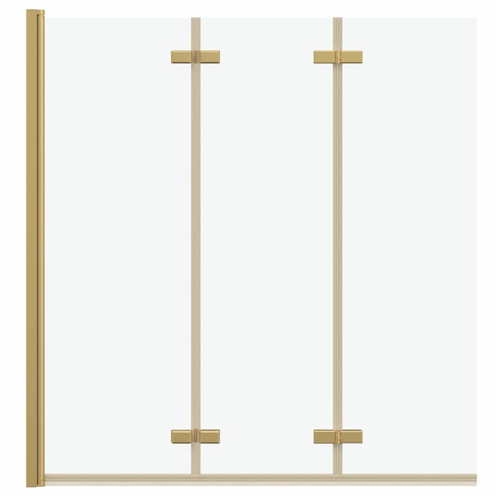 Faltbare Duschkabine Gold 130 x 138 cm ESG-Glas und Aluminium