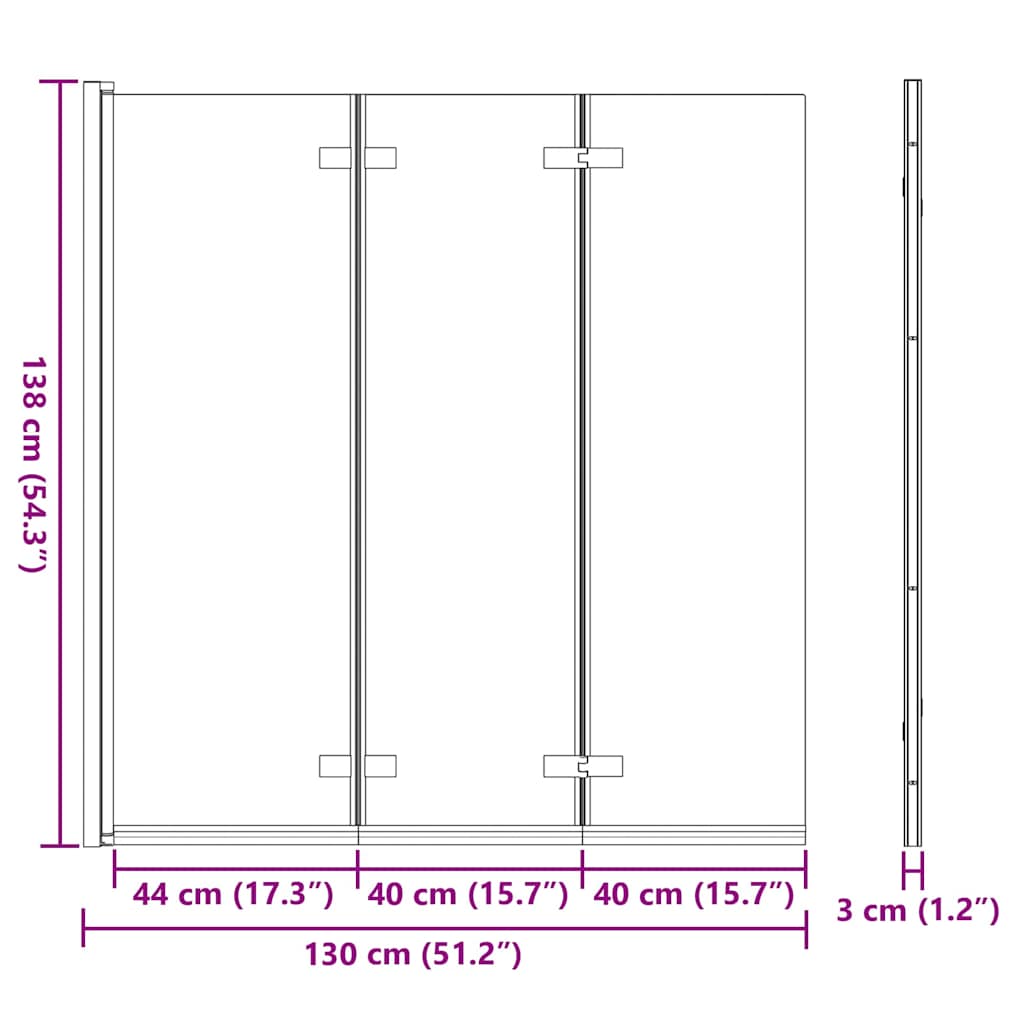 Faltbare Duschkabine Gold 130 x 138 cm ESG-Glas und Aluminium