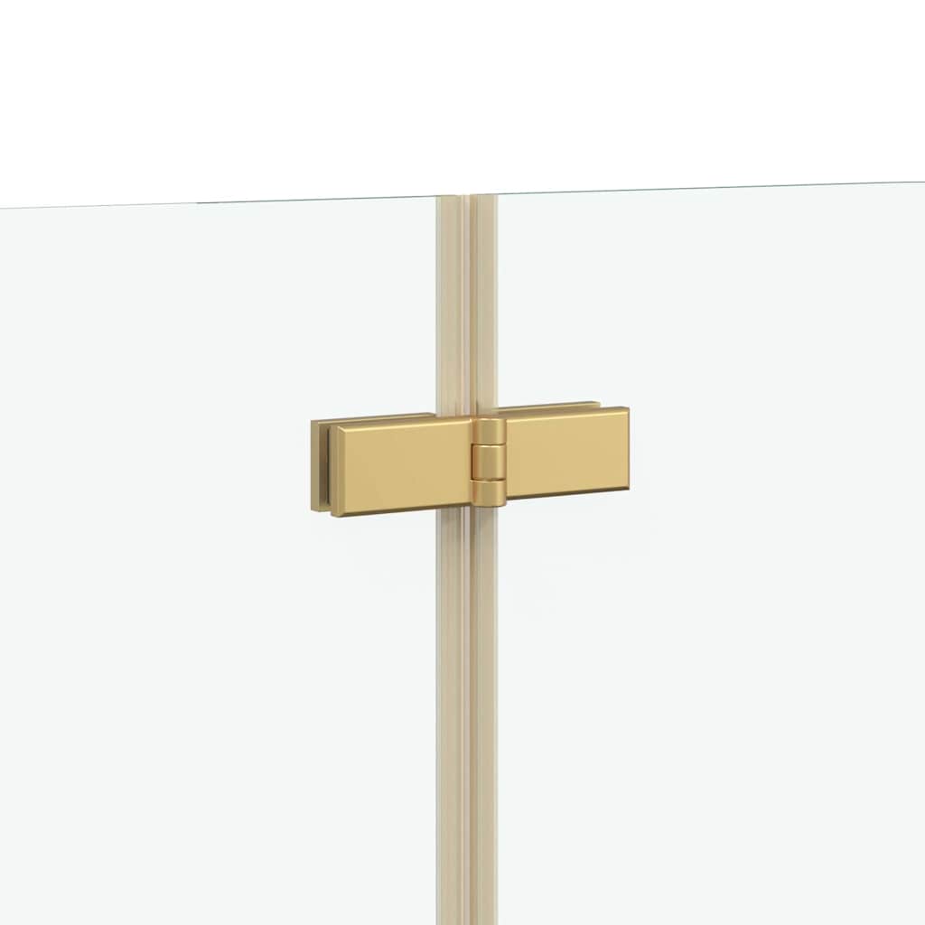 Duschabtrennung Transparent und Gold 95 x 140 cm