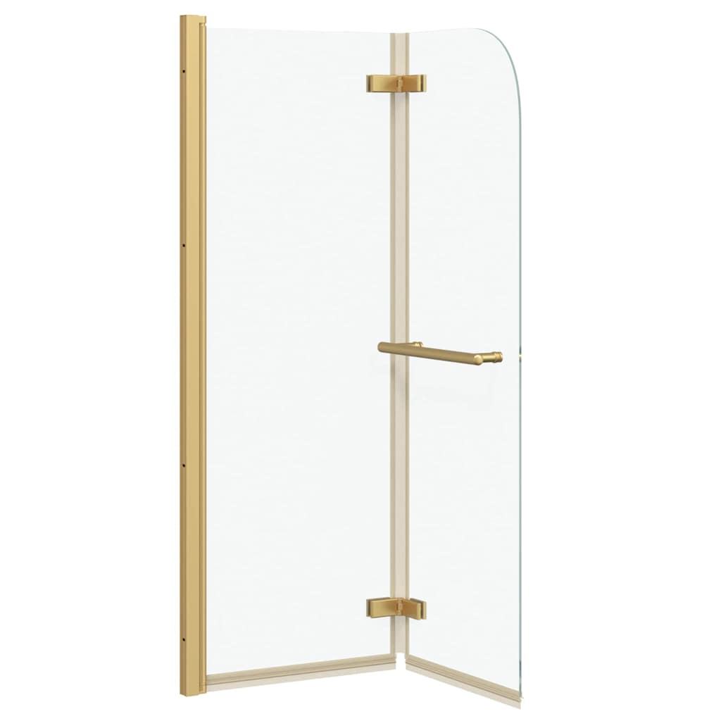 Duschabtrennung Transparent und Gold 95 x 140 cm
