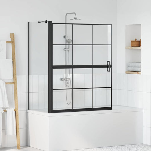 Bad-Duschschirm Schwarz und Transparent 100 x 68 x 128 cm