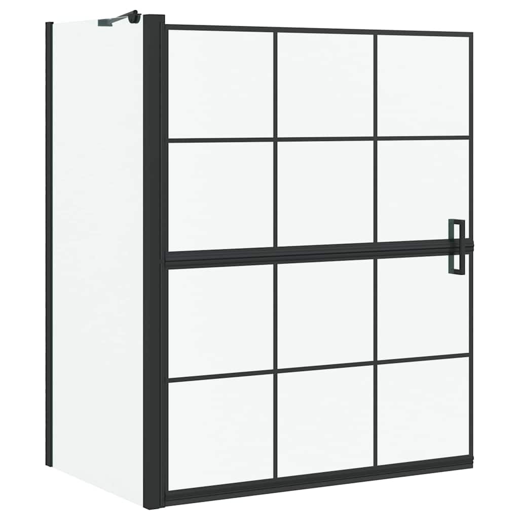 Bad-Duschschirm Schwarz und Transparent 100 x 68 x 128 cm
