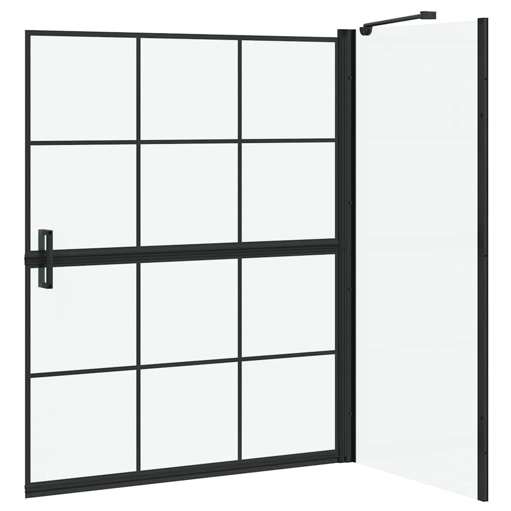 Bad-Duschschirm Schwarz und Transparent 100 x 68 x 128 cm
