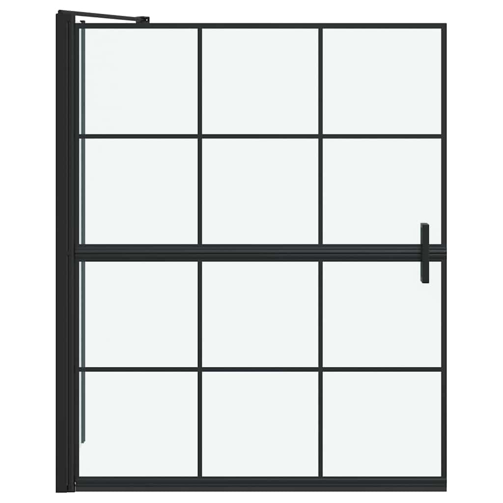 Bad-Duschschirm Schwarz und Transparent 100 x 68 x 128 cm