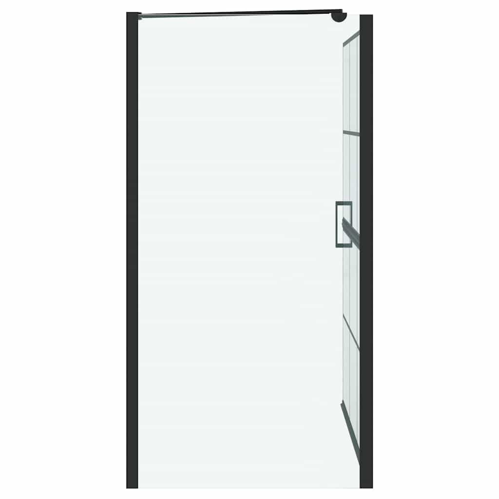 Bad-Duschschirm Schwarz und Transparent 100 x 68 x 128 cm