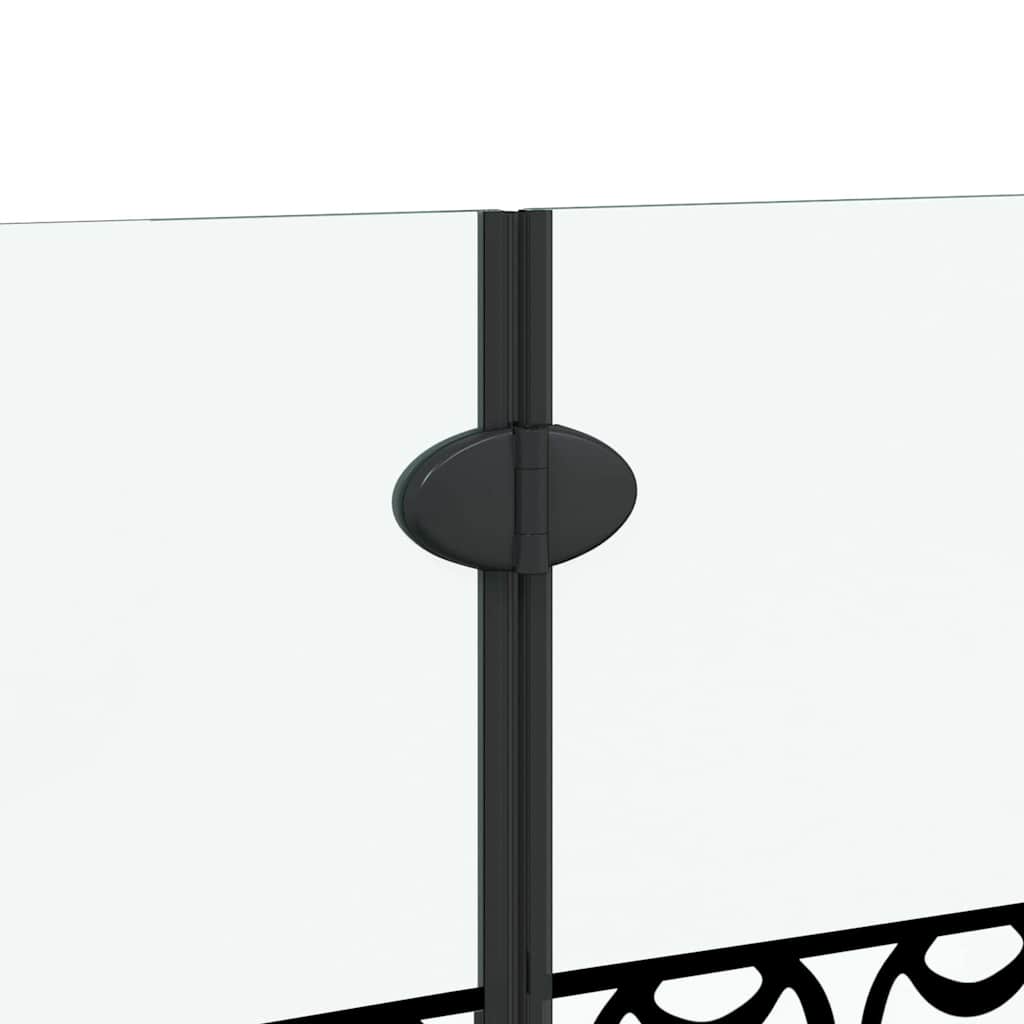 Duschabtrennung Schwarz und Transparent 130 x 130 cm