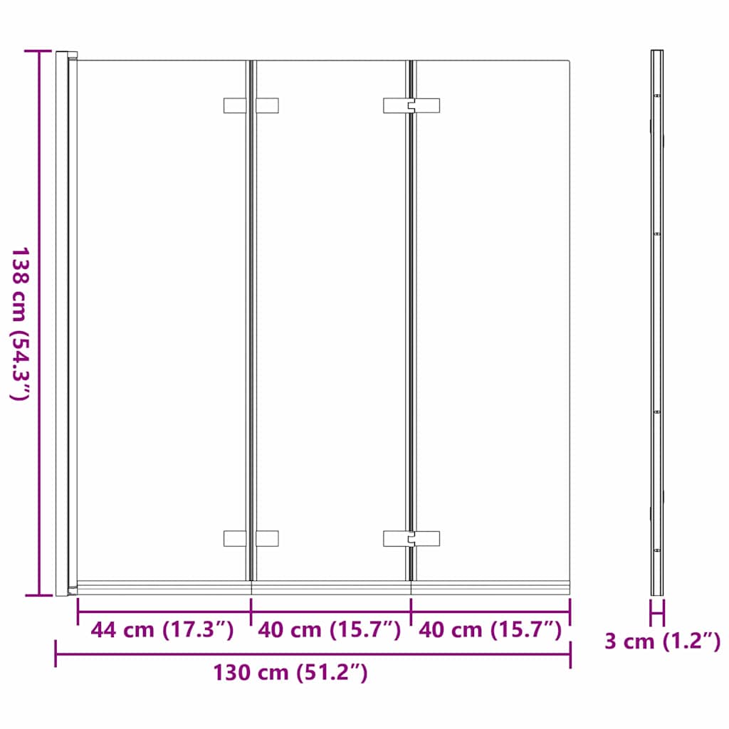 Faltbare Duschkabine Schwarz 130 x 138 cm