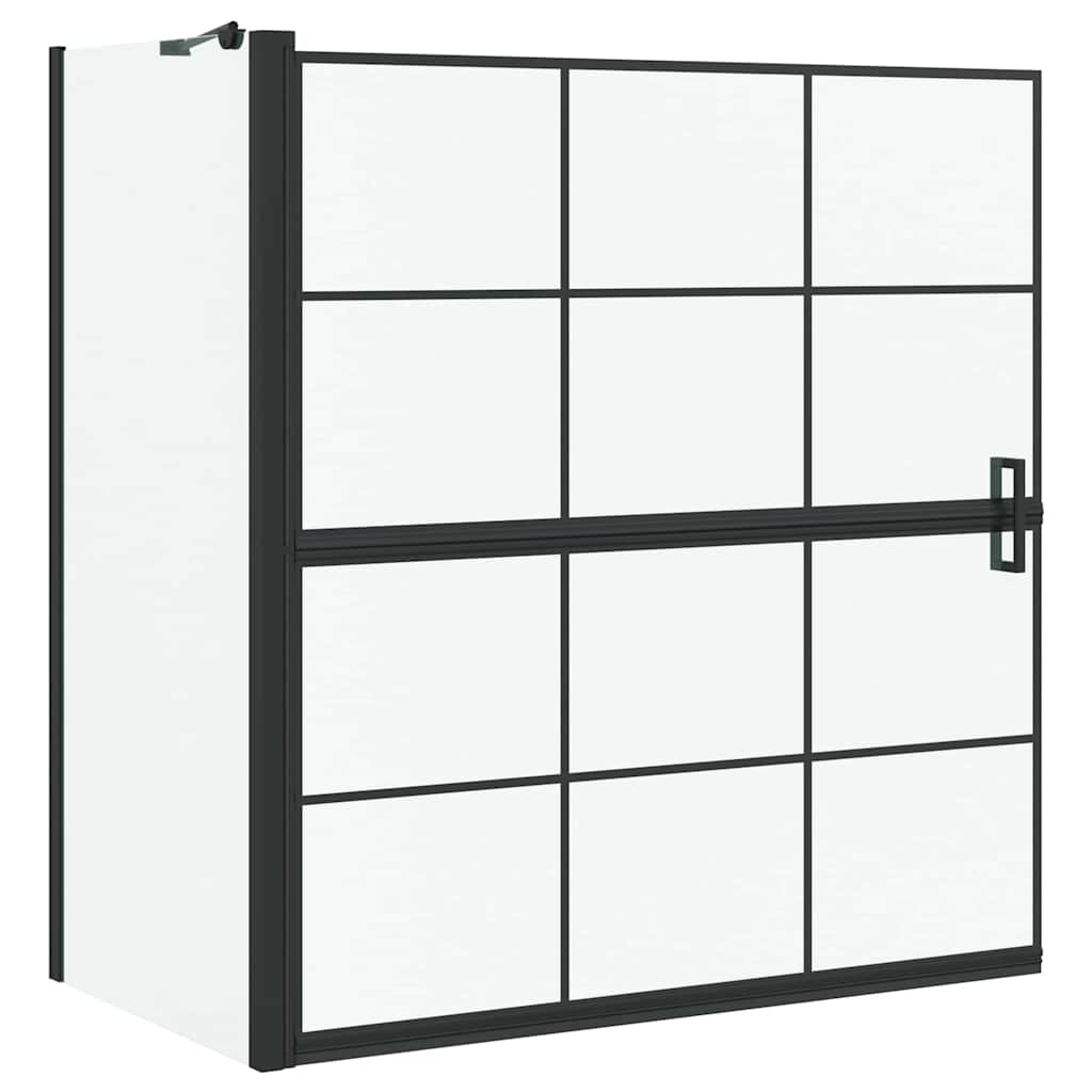 Bad-Duschschirm Schwarz und Transparent 116 x 68 x 128 cm