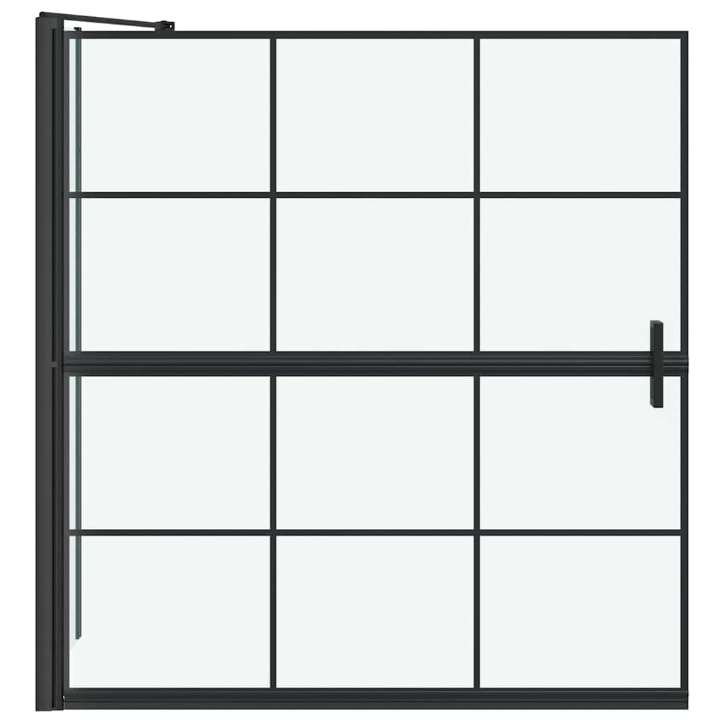 Bad-Duschschirm Schwarz und Transparent 116 x 68 x 128 cm