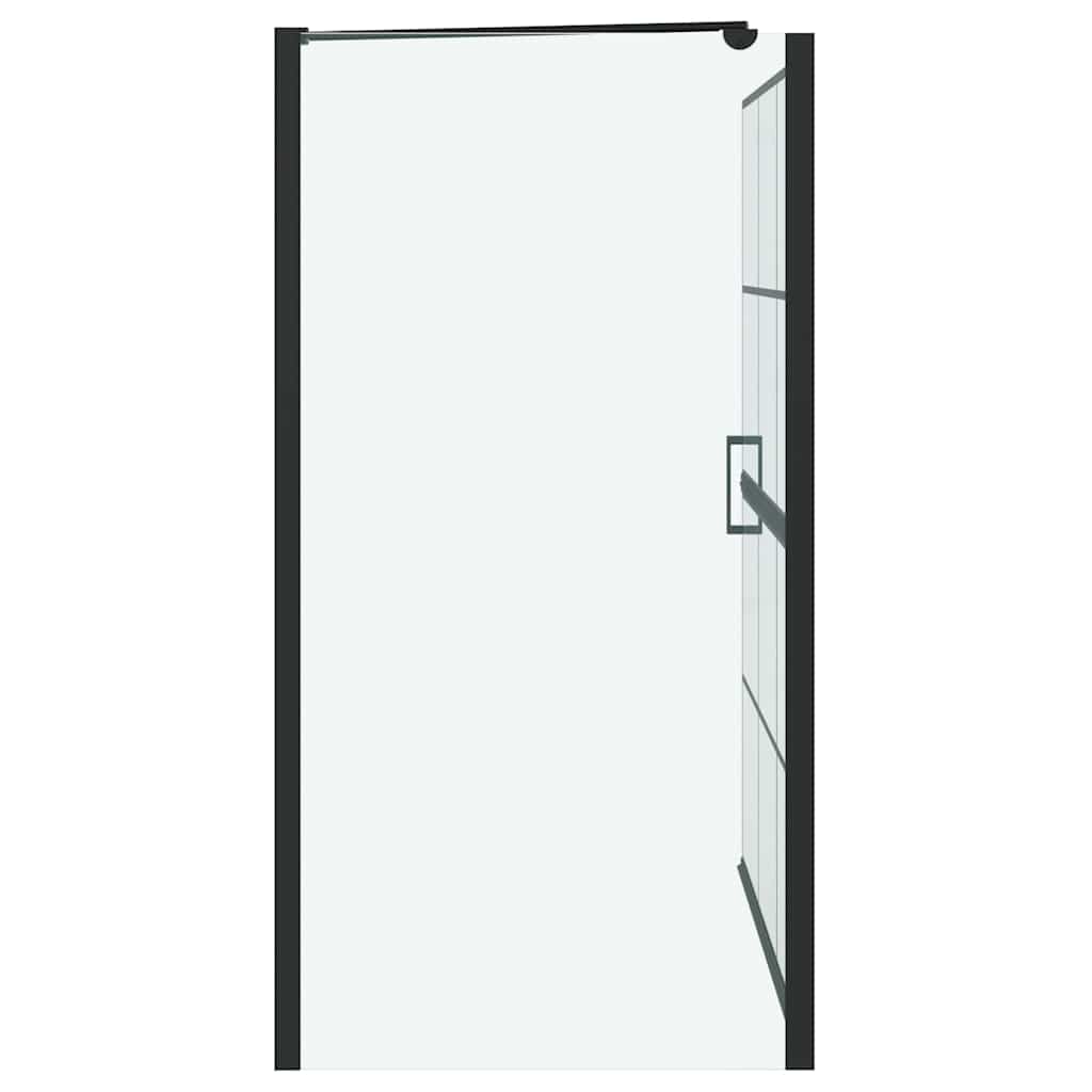 Bad-Duschschirm Schwarz und Transparent 116 x 68 x 128 cm
