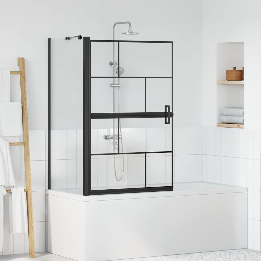 Bad-Duschschirm Schwarz und Transparent 80 x 68 x 128 cm
