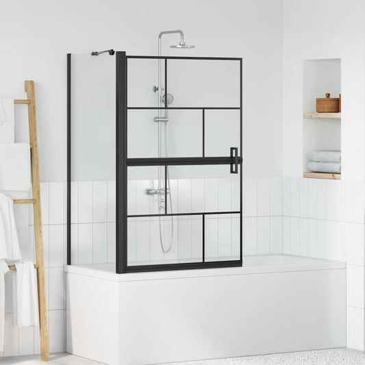 Bad-Duschschirm Schwarz und Transparent 80 x 68 x 128 cm