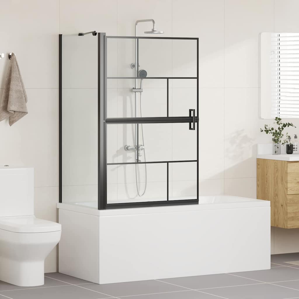 Bad-Duschschirm Schwarz und Transparent 80 x 68 x 128 cm
