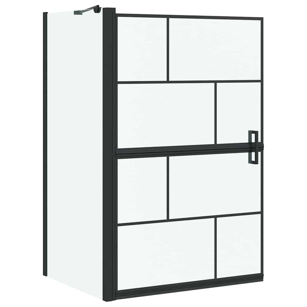 Bad-Duschschirm Schwarz und Transparent 80 x 68 x 128 cm