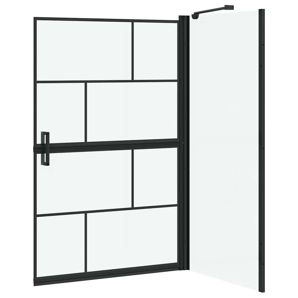 Bad-Duschschirm Schwarz und Transparent 80 x 68 x 128 cm