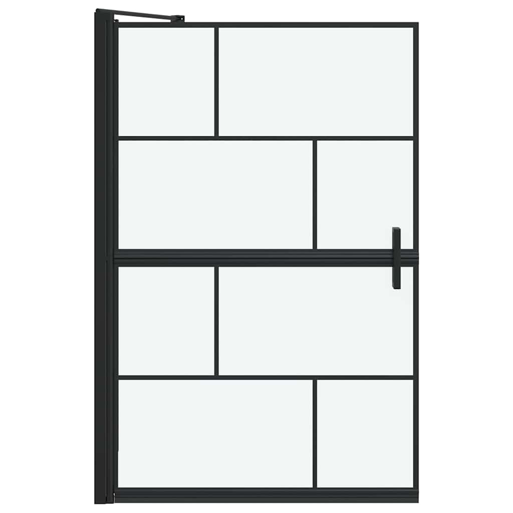 Bad-Duschschirm Schwarz und Transparent 80 x 68 x 128 cm