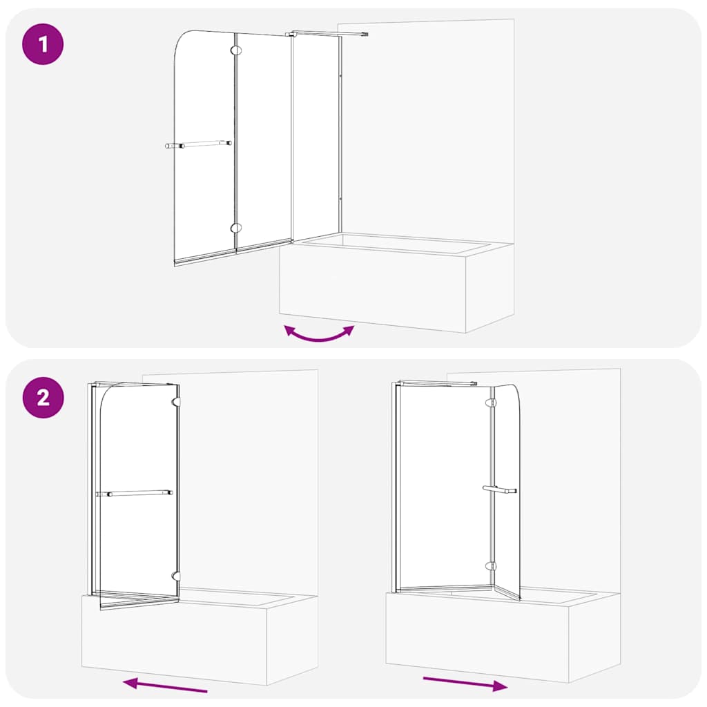 Bi-Falt Duschumhausung Dunkel transparent 120 x 67 x 129 cm