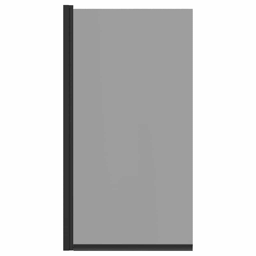 Bad-Duschschirm Schwarz 68 x 130 cm Gehärtetes Glas