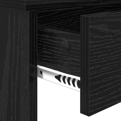 Schminktisch mit Spiegel Schwarz Eichen-Optik 96 x 39 x 142 cm