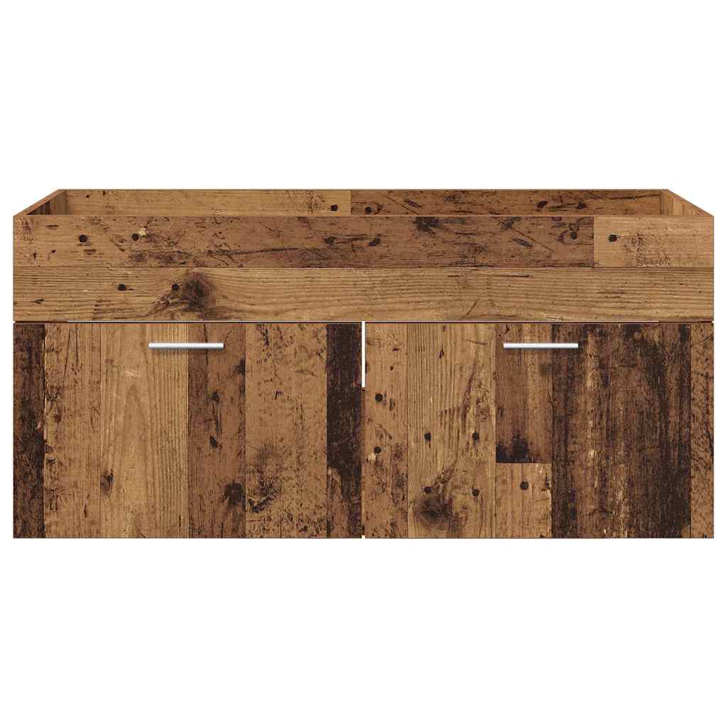 Waschbeckenunterschrank Wandmontiert Altholz 38,5 x 100 x 46 cm